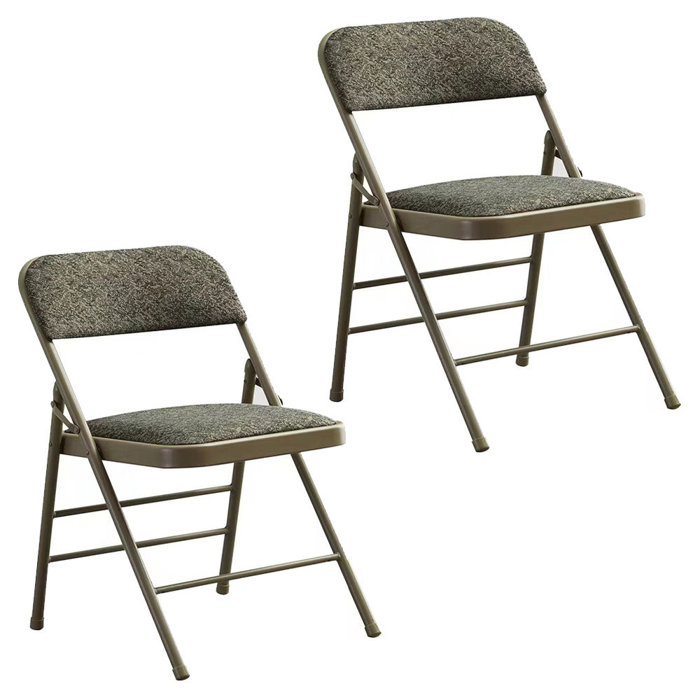 Inbox Zero Kenidie Fabric Padded Stackable Folding Chair Folding Chair